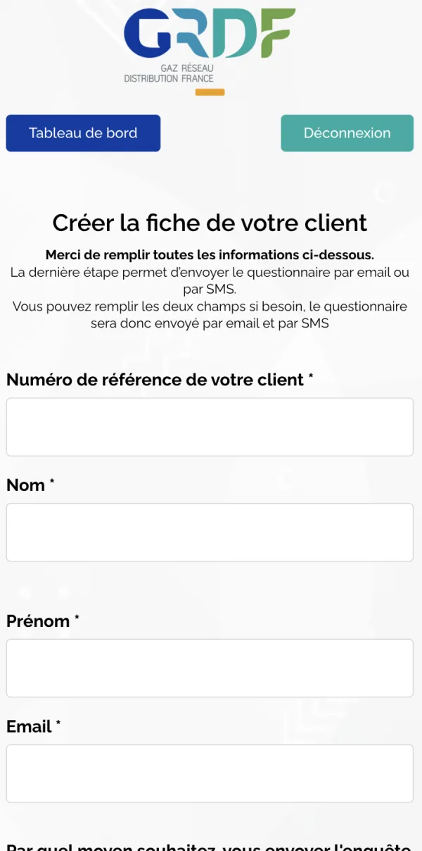 Application web pour GRDF