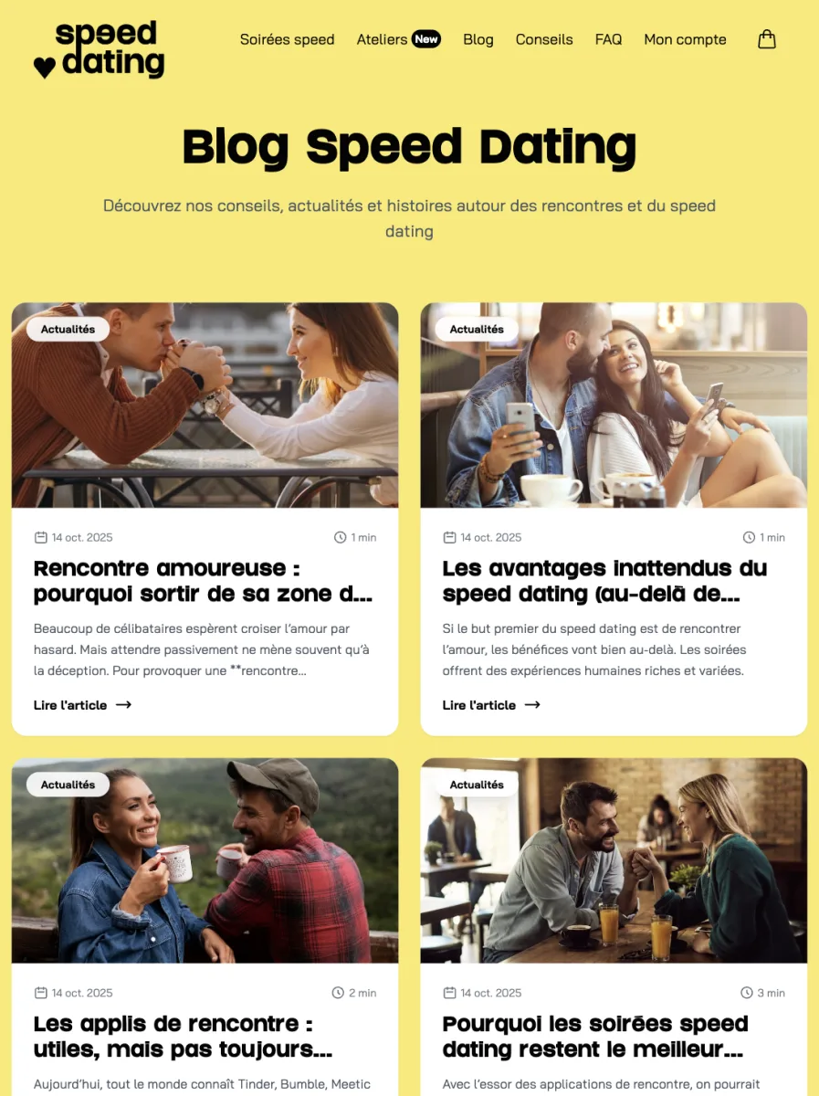 Plateforme Speed Dating France