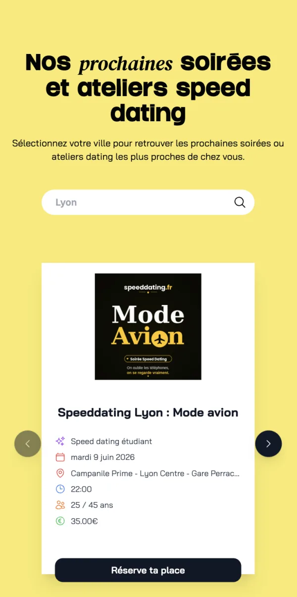 Plateforme Speed Dating France